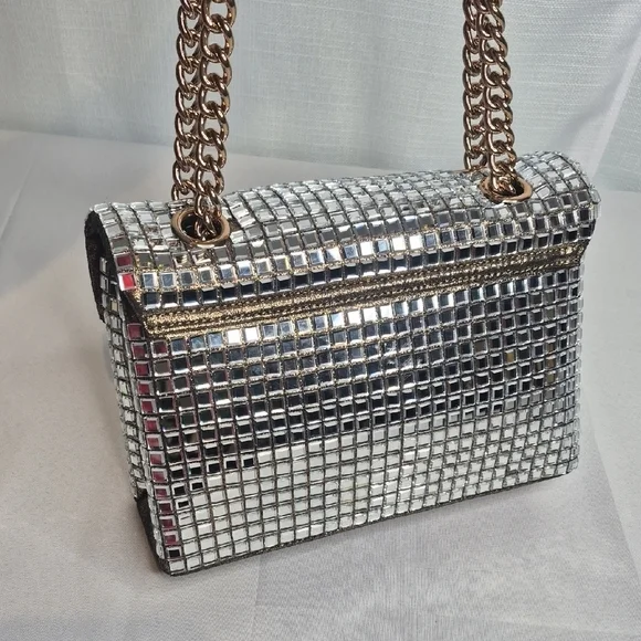 Kurt Geiger Metallic Grid Shoulder Bag W/Dust Bag NWT - Picture 12 of 16